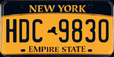 NY license plate HDC9830