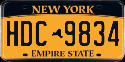 NY license plate HDC9834