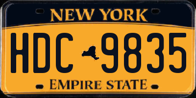 NY license plate HDC9835