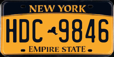 NY license plate HDC9846