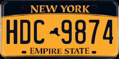 NY license plate HDC9874