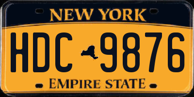 NY license plate HDC9876