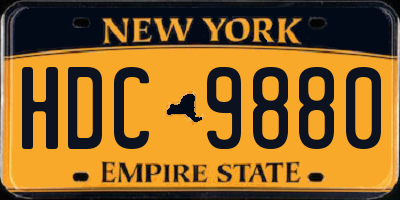 NY license plate HDC9880