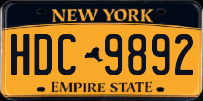 NY license plate HDC9892