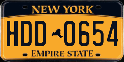 NY license plate HDD0654