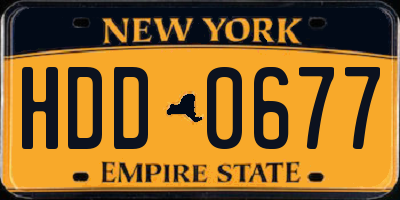 NY license plate HDD0677