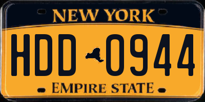 NY license plate HDD0944