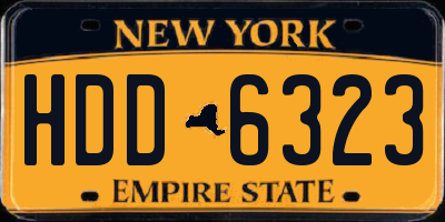 NY license plate HDD6323