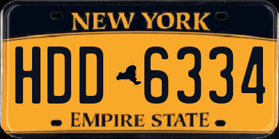 NY license plate HDD6334