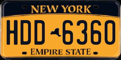 NY license plate HDD6360