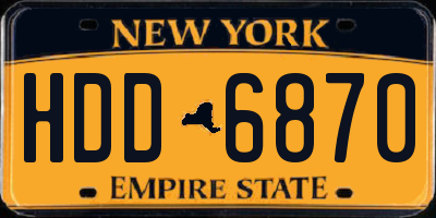 NY license plate HDD6870