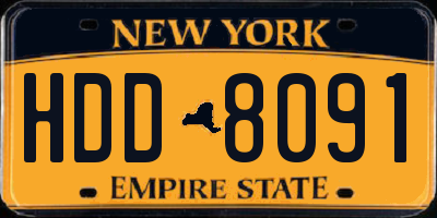 NY license plate HDD8091