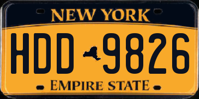 NY license plate HDD9826