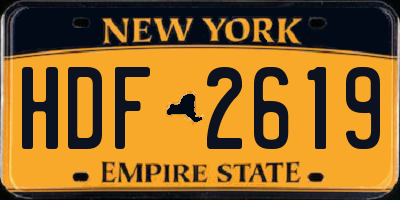 NY license plate HDF2619