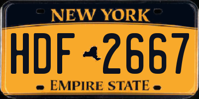 NY license plate HDF2667