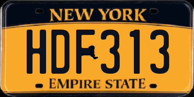 NY license plate HDF313