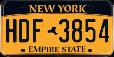NY license plate HDF3854