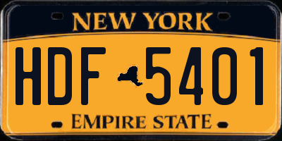 NY license plate HDF5401