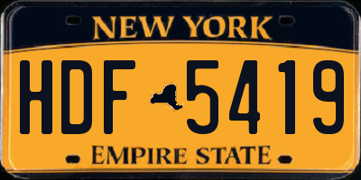 NY license plate HDF5419