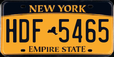 NY license plate HDF5465