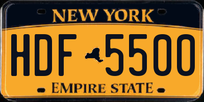 NY license plate HDF5500