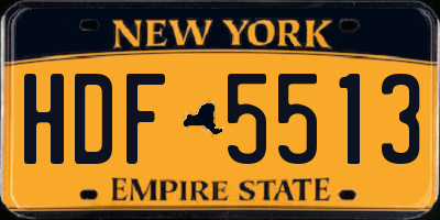 NY license plate HDF5513
