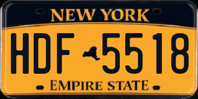 NY license plate HDF5518