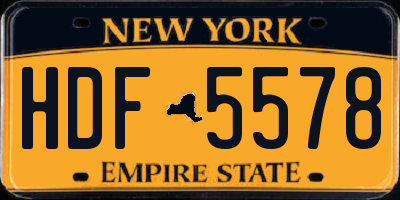 NY license plate HDF5578