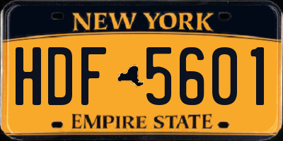 NY license plate HDF5601