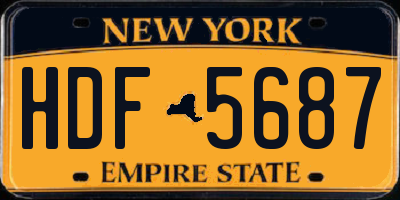 NY license plate HDF5687