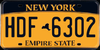 NY license plate HDF6302