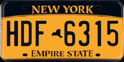 NY license plate HDF6315