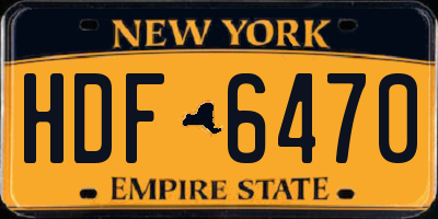 NY license plate HDF6470
