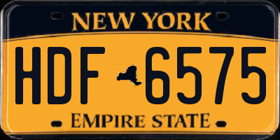 NY license plate HDF6575