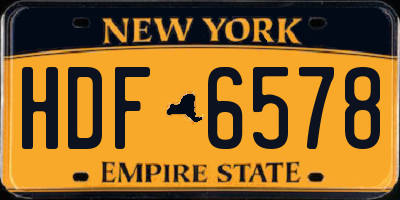 NY license plate HDF6578
