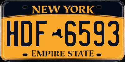 NY license plate HDF6593