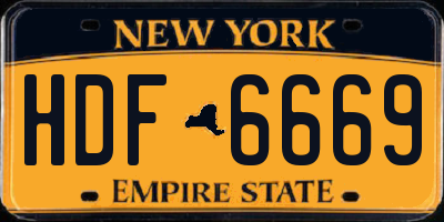 NY license plate HDF6669