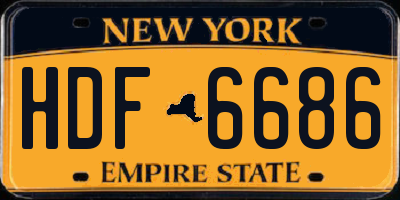 NY license plate HDF6686