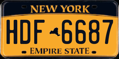 NY license plate HDF6687