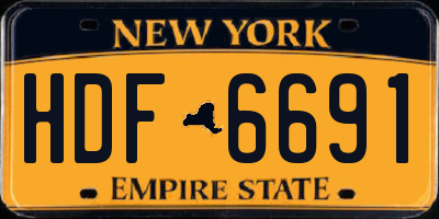 NY license plate HDF6691
