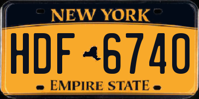 NY license plate HDF6740