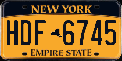 NY license plate HDF6745