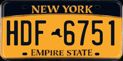 NY license plate HDF6751