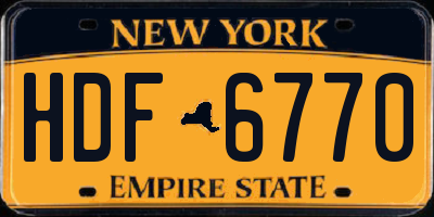 NY license plate HDF6770