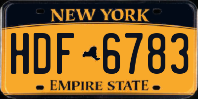 NY license plate HDF6783