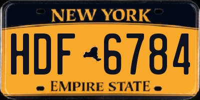 NY license plate HDF6784