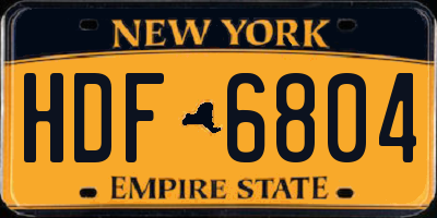 NY license plate HDF6804