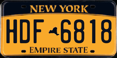 NY license plate HDF6818