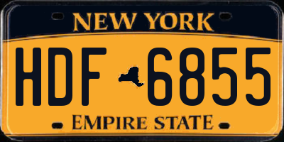 NY license plate HDF6855