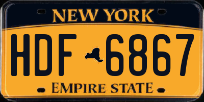 NY license plate HDF6867